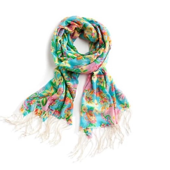 Lilly Pulitzer South Carolina Murfee Scarf 28” x 82” Beautiful Rare Hard To Find - Picture 2 of 7